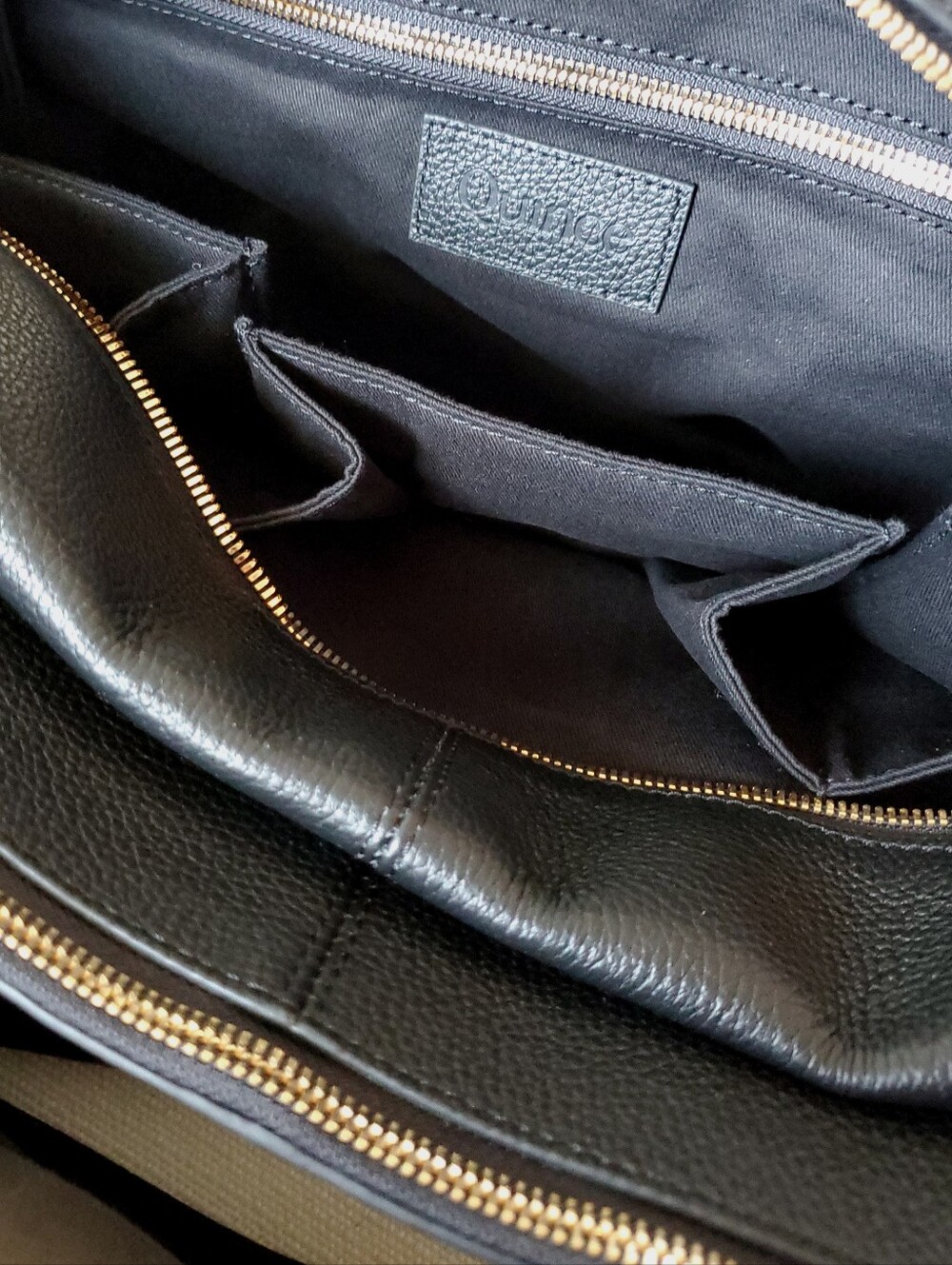 Quince Black Italian Leather Weekender Bag Travel Duffel Tote - Picture 12 of 16